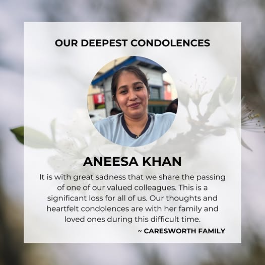 Aneesa Khan Obituary,Cares-Worth Medical Centre & Pharmacy Mourns Aneesa Khan
